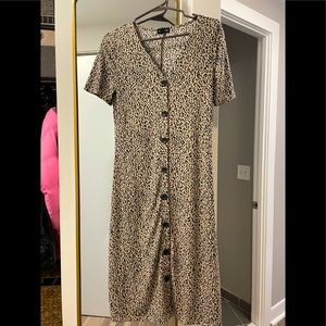 Super Cute Trendy Leopard Print Midi Dress